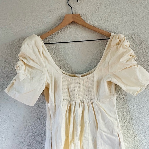 Free People Cheyenne Denim Mini Dress in Ivory NWT - Picture 12 of 16